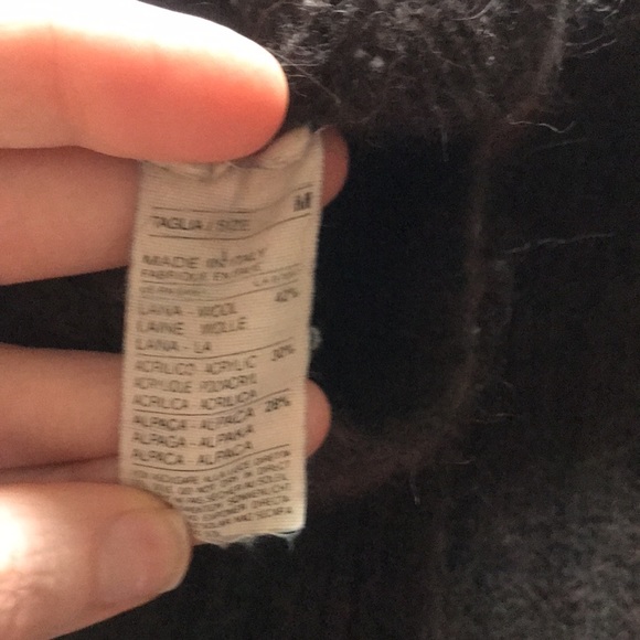 United Colors Benetton Wool Blend Cable Cardigan Oversized Thick Sweater - Picture 12 of 13